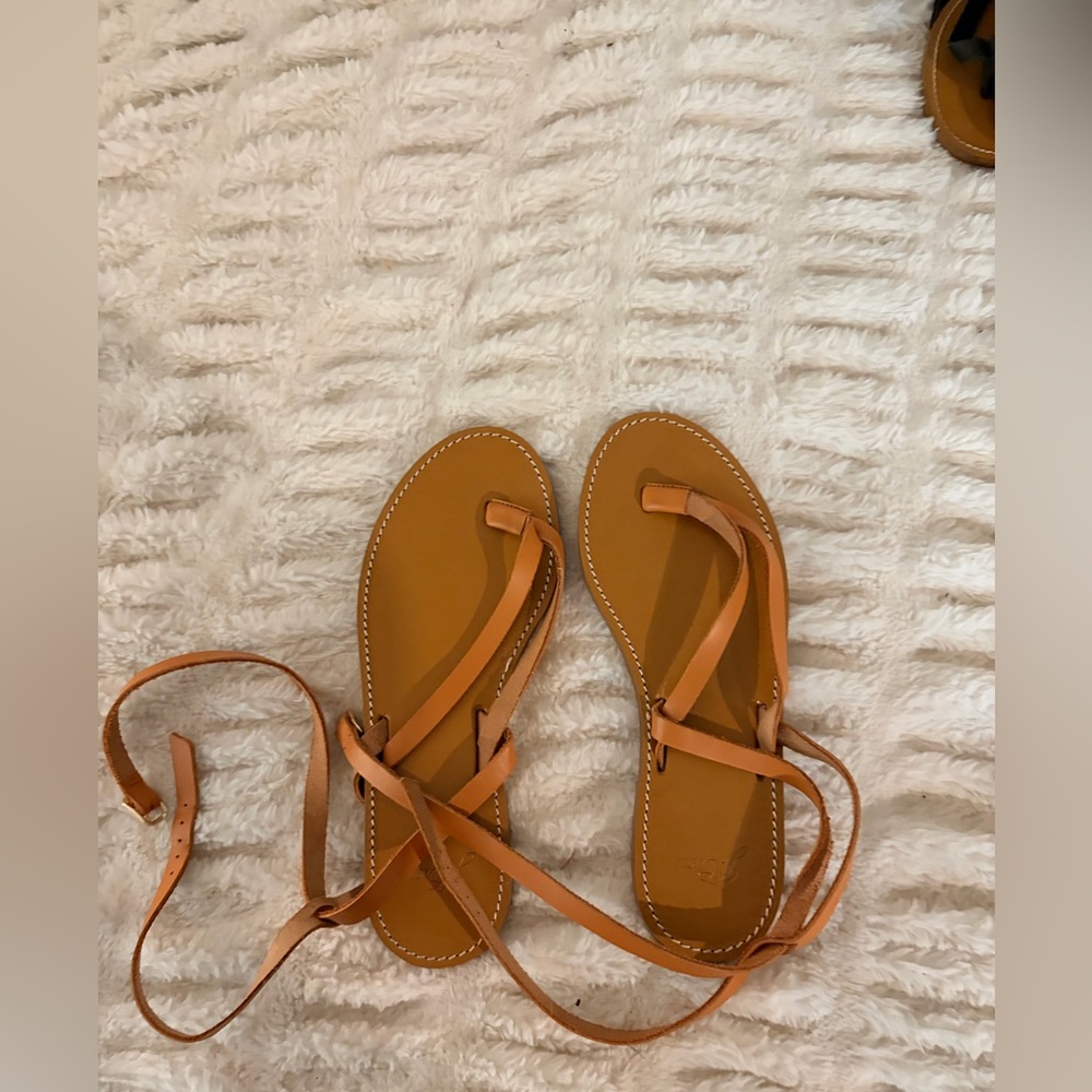 Tan Leather Sandals J Crew, wraps up